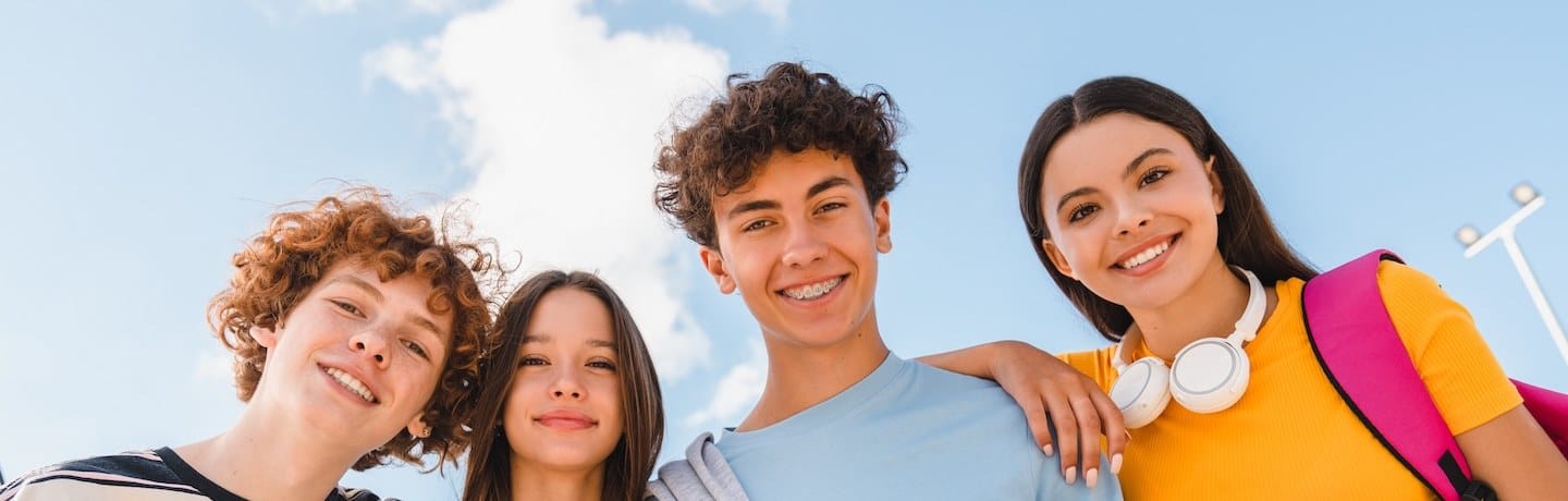 A group of confident teenagers ready for the future
